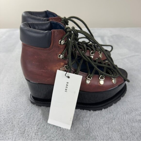 Sacai Leather Platform Boots Made in Japan US 5 - Picture 1 of 12